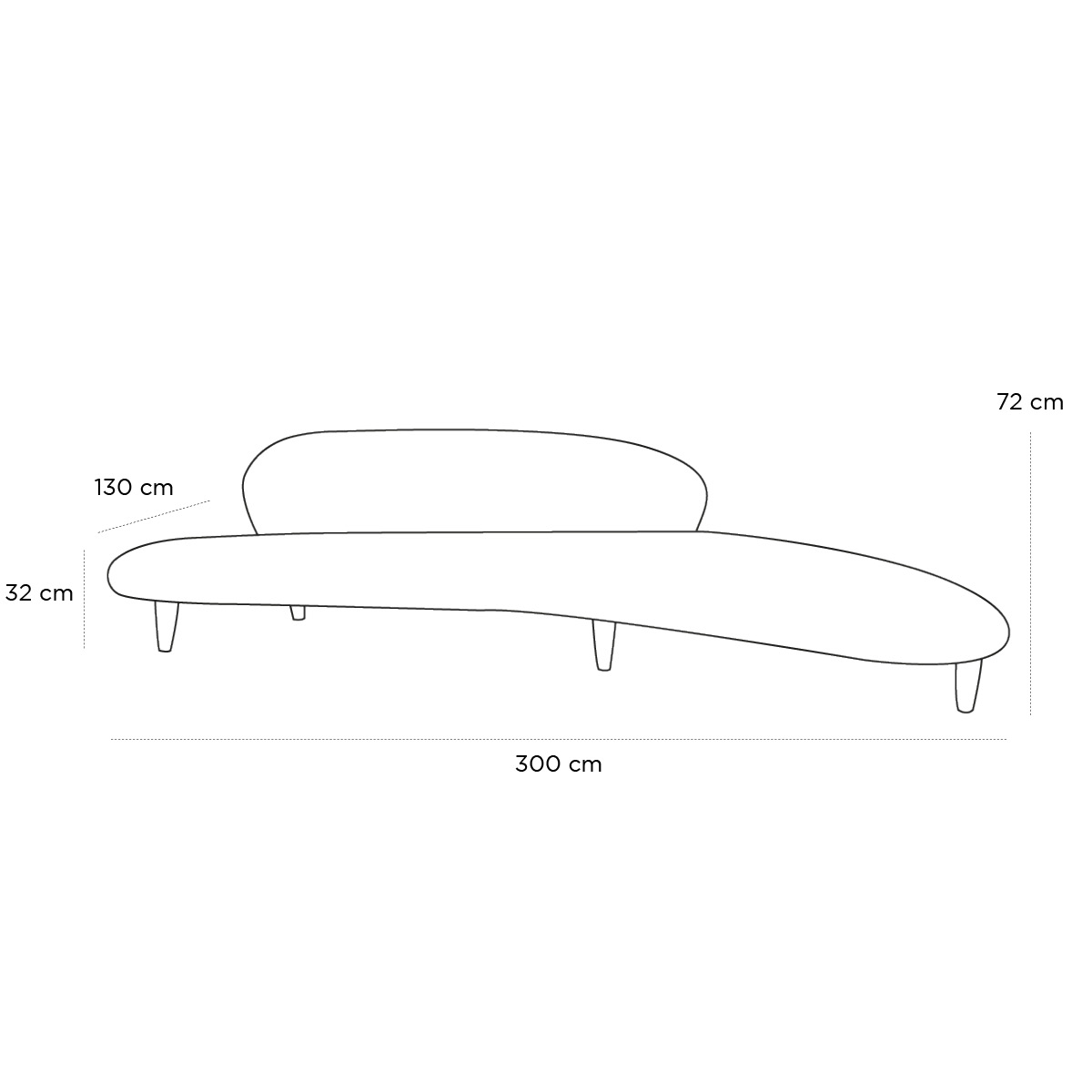 Product schematic Canapé Freeform Gris anthracite