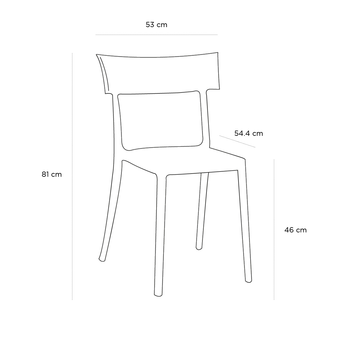 Product schematic Chaise Catwalk Noir