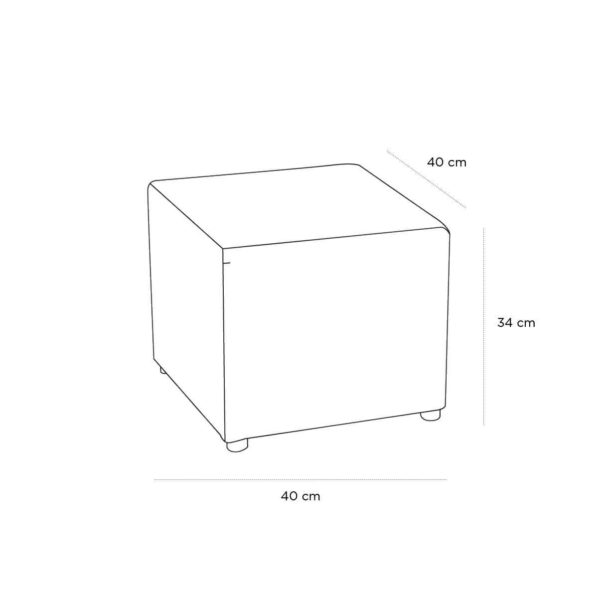 Product schematic Pouf Jimmys Noir