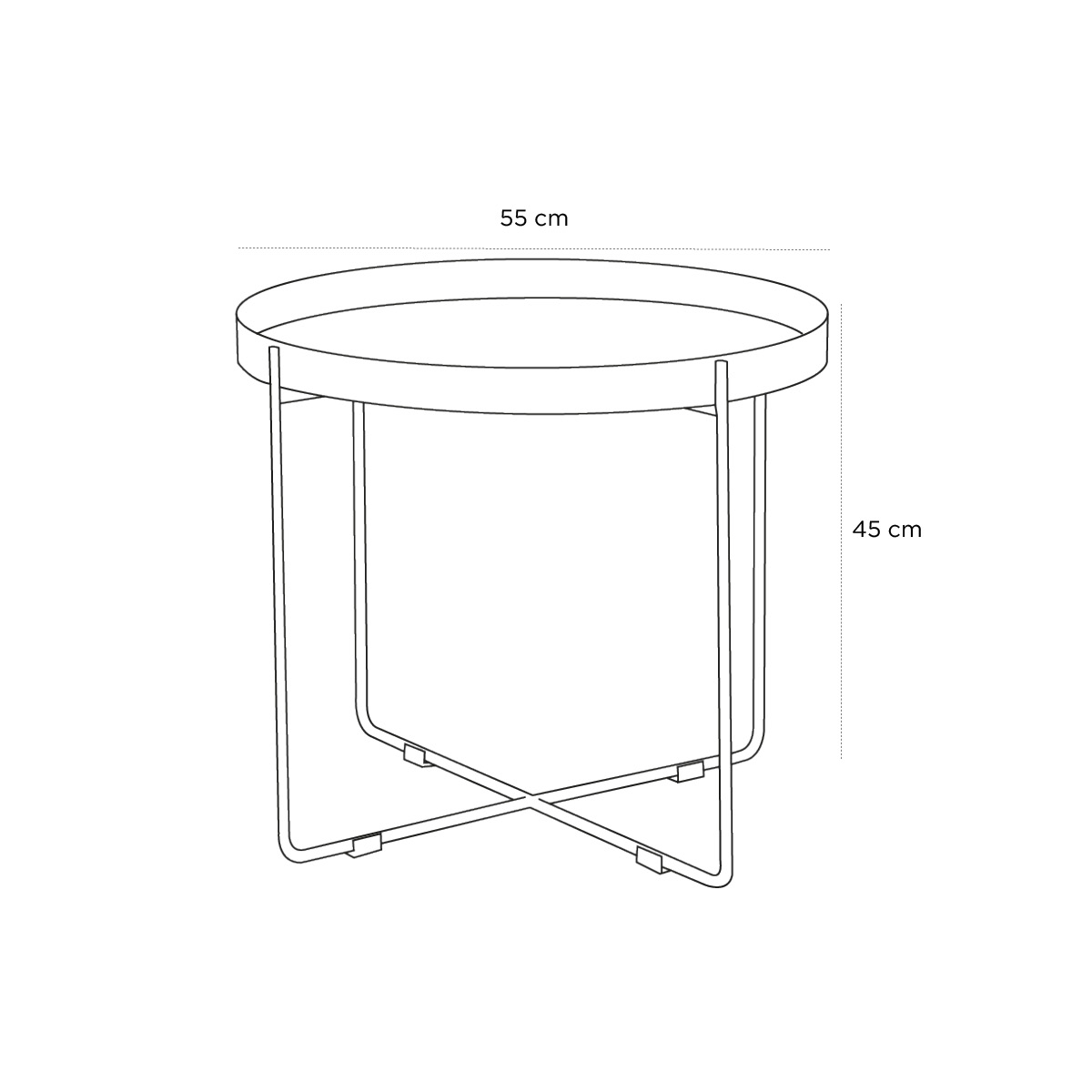 Product schematic Bout de canapé Gold