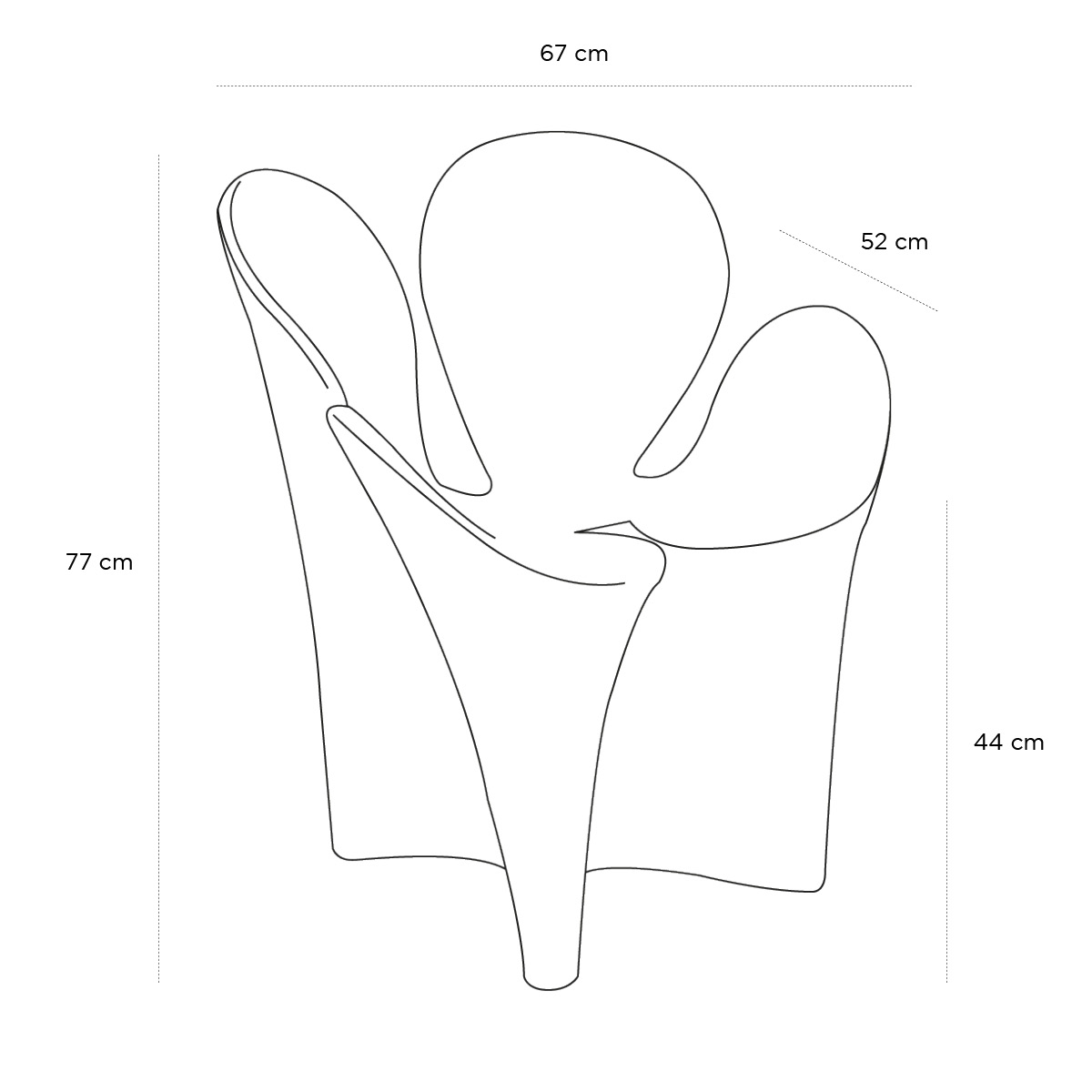 Product schematic Chaise Clover