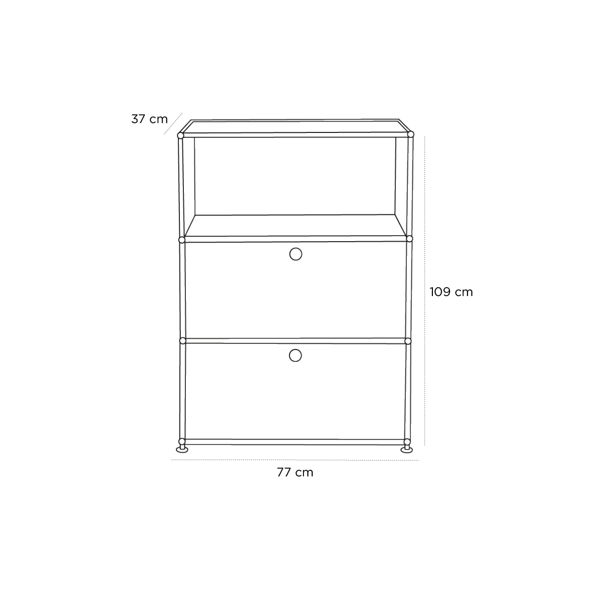 Product schematic Rangement USM Haut Noir