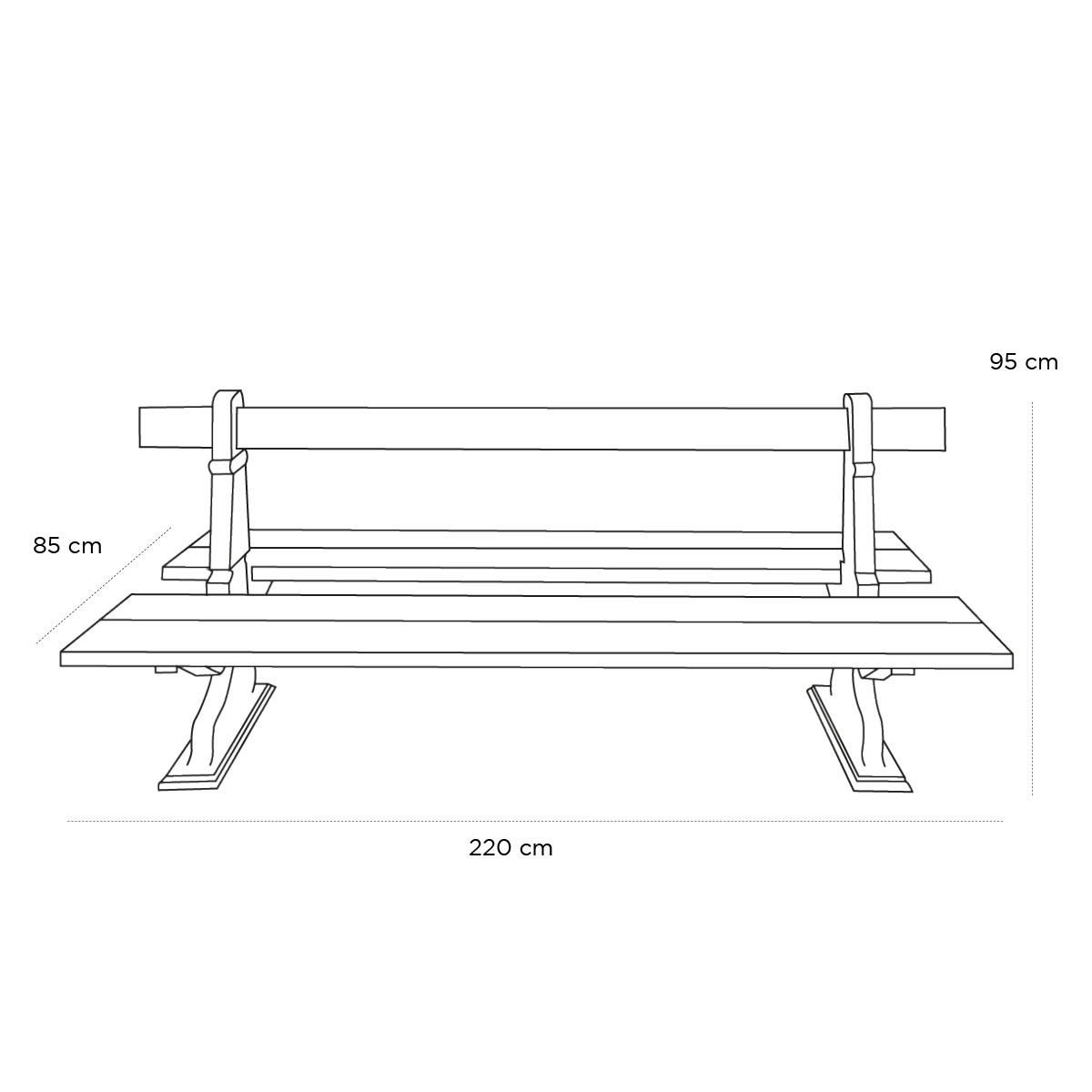 Schéma du produit Banc Double