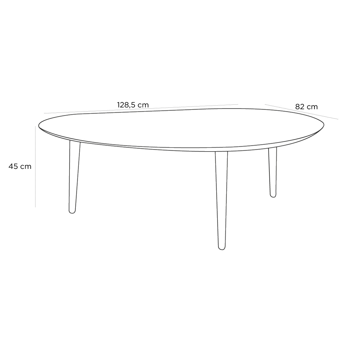 Product schematic Table basse Woodies GM