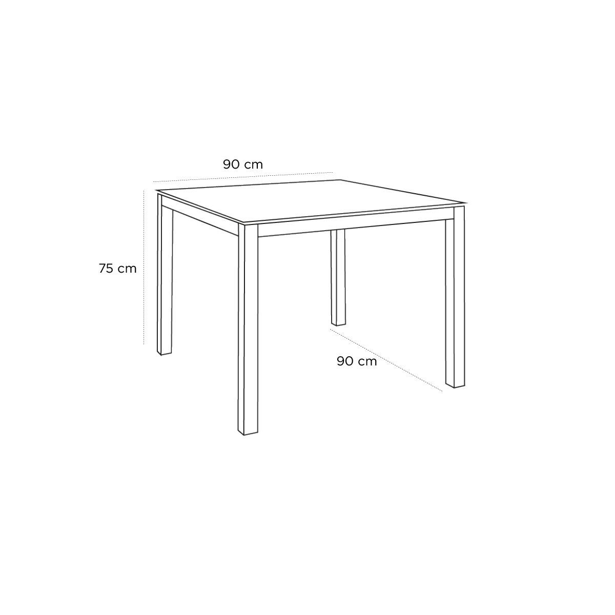 Product schematic Table Majestic Cappuccino