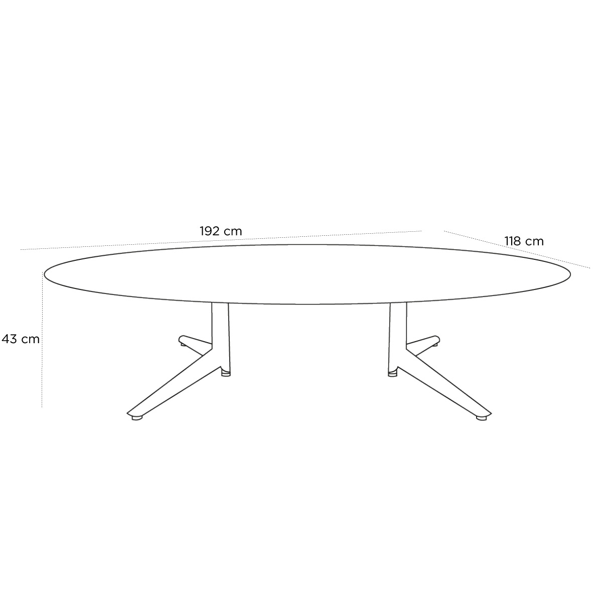 Product schematic Table basse Marmo Ovale