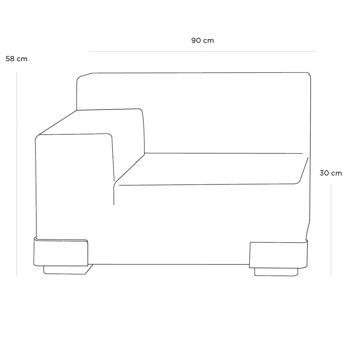 Product schematic Chauffeuse Plastics Accoudoir Gauche Blanc