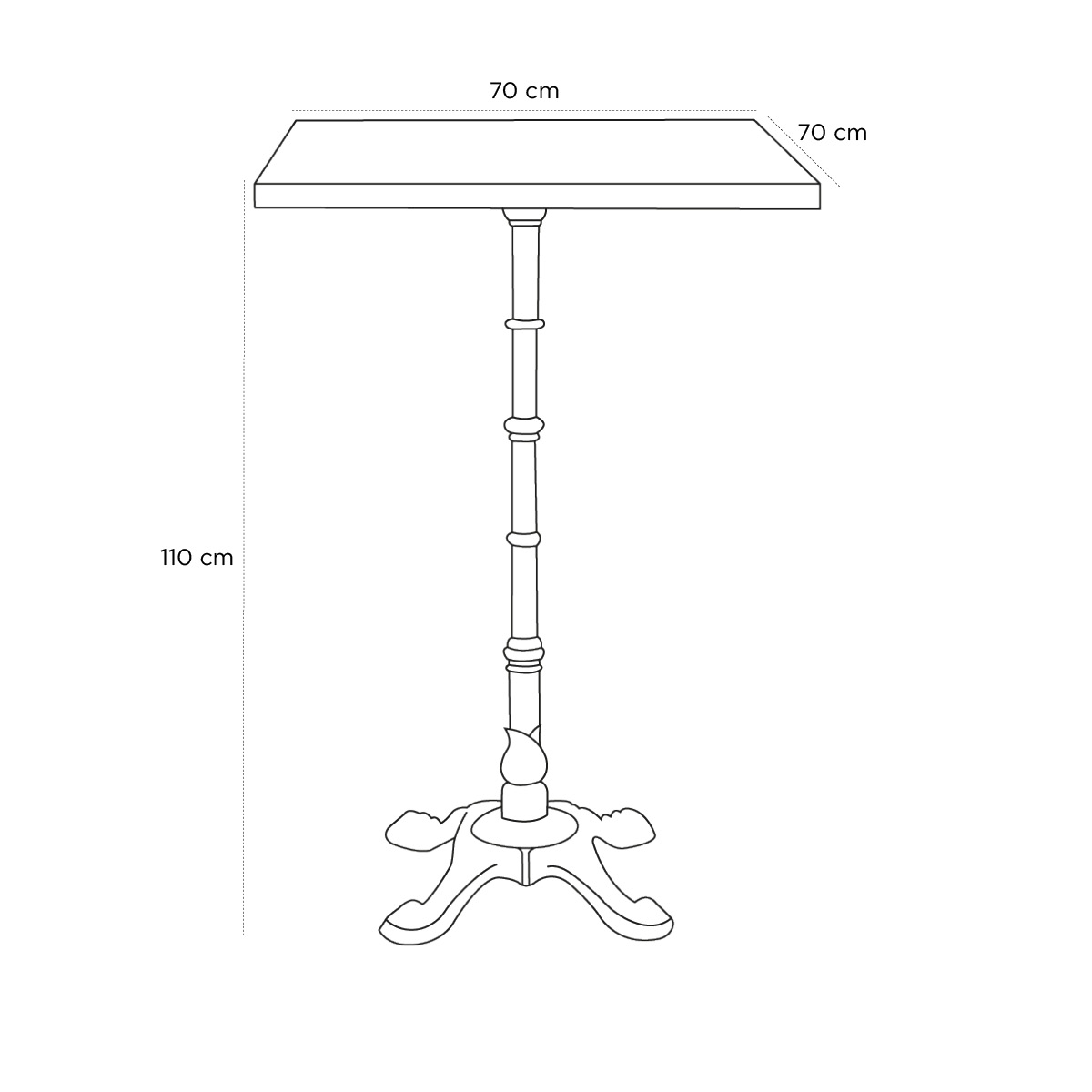 Product schematic Mange-debout Bistrot Emaille Bleu Turquoise