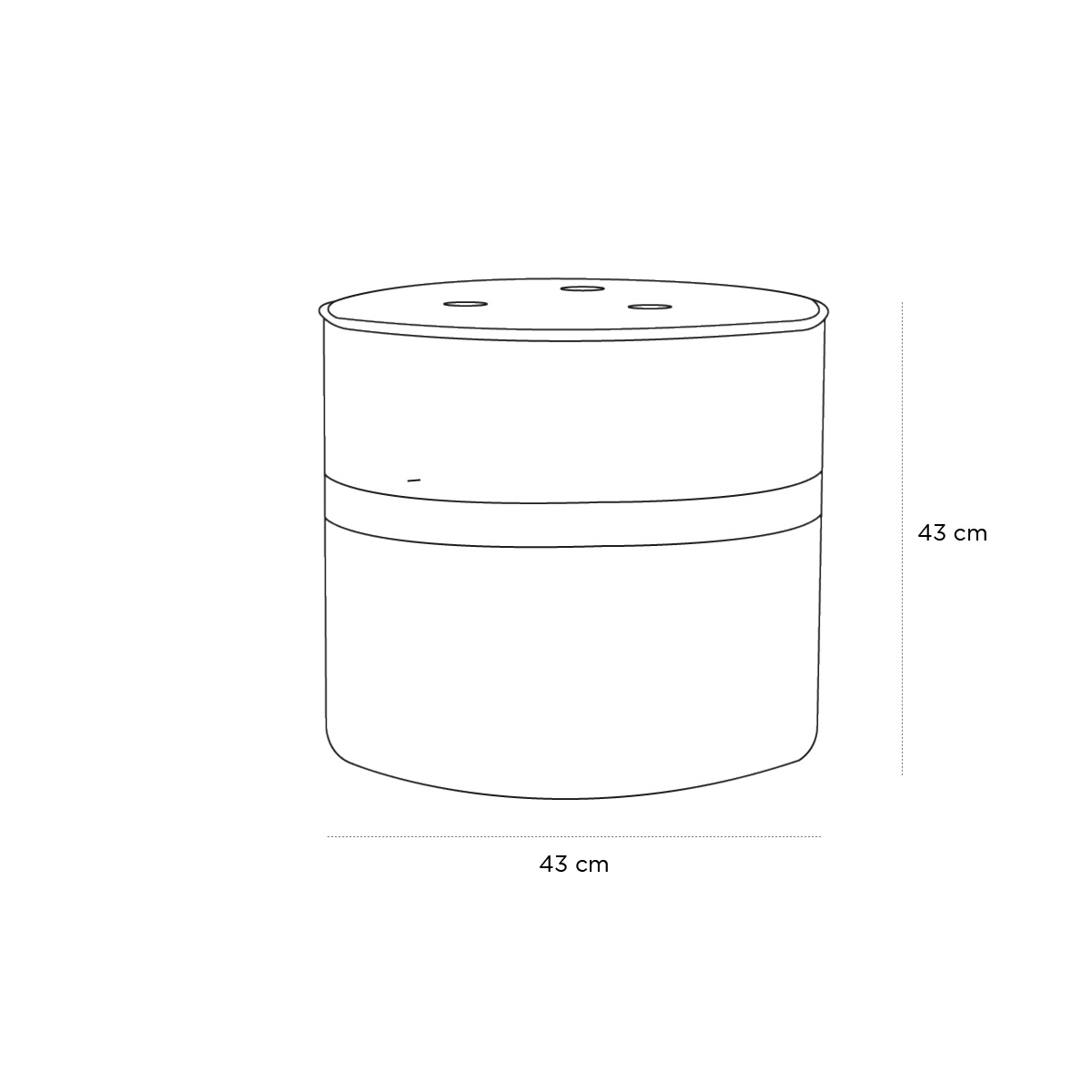 Product schematic Pouf Léo ocre PM