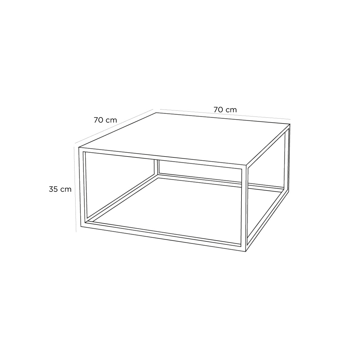 Schéma du produit Table basse Soco 70x70 Noir