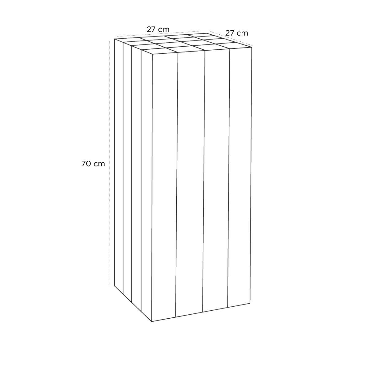 Product schematic Stèle Wood 27 X 70