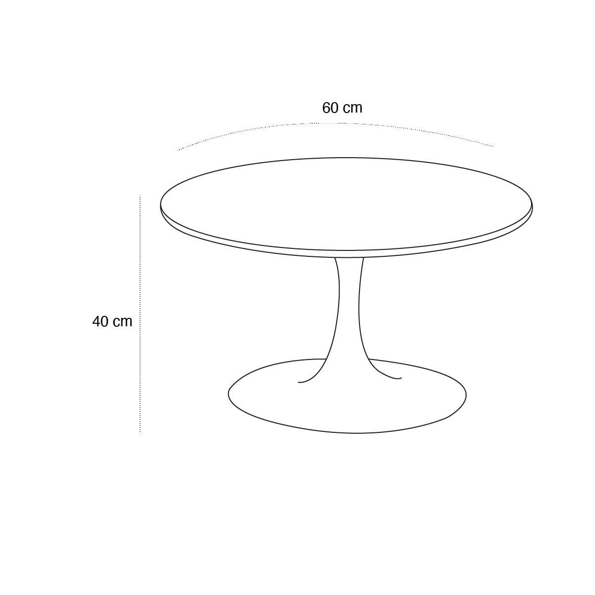Schéma du produit Table basse Tulipe