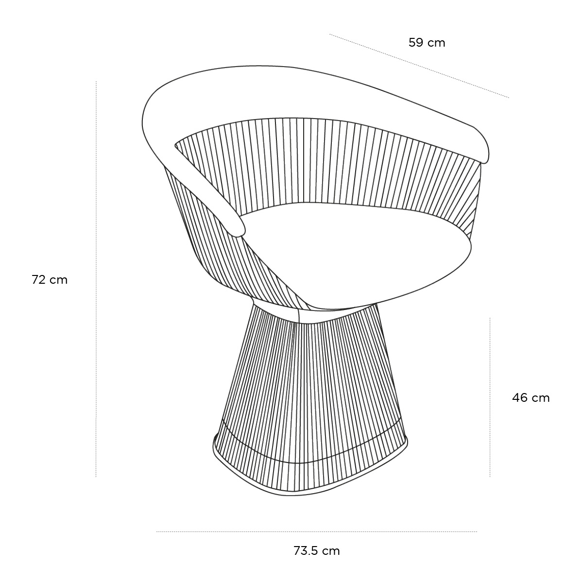 Product schematic Fauteuil Platner