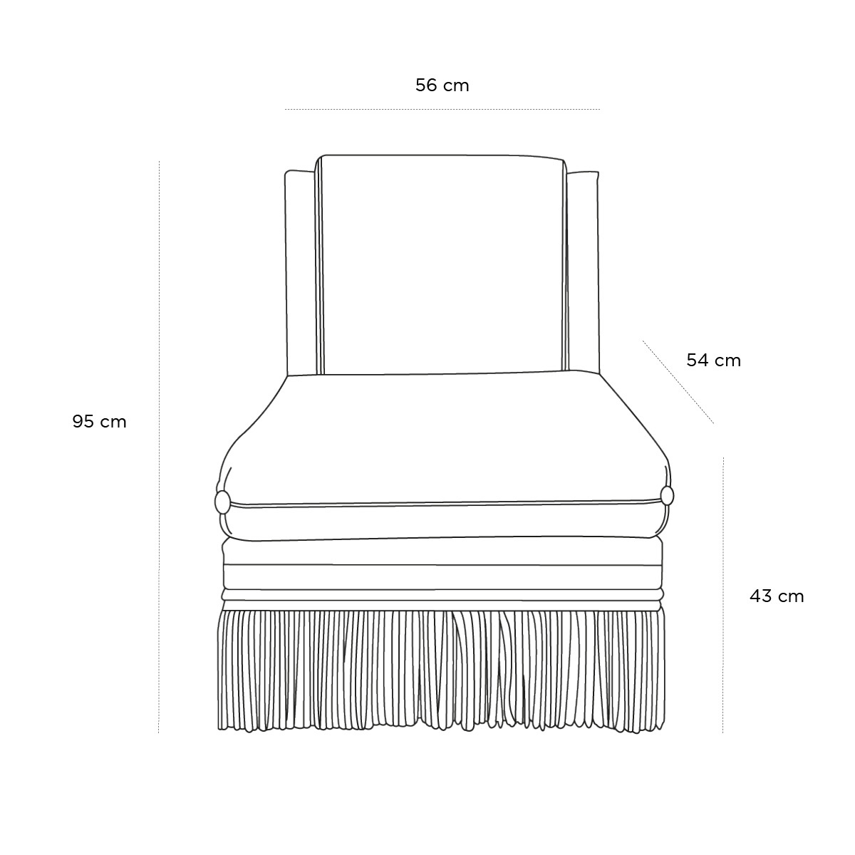 Product schematic Chauffeuse Bernadotte