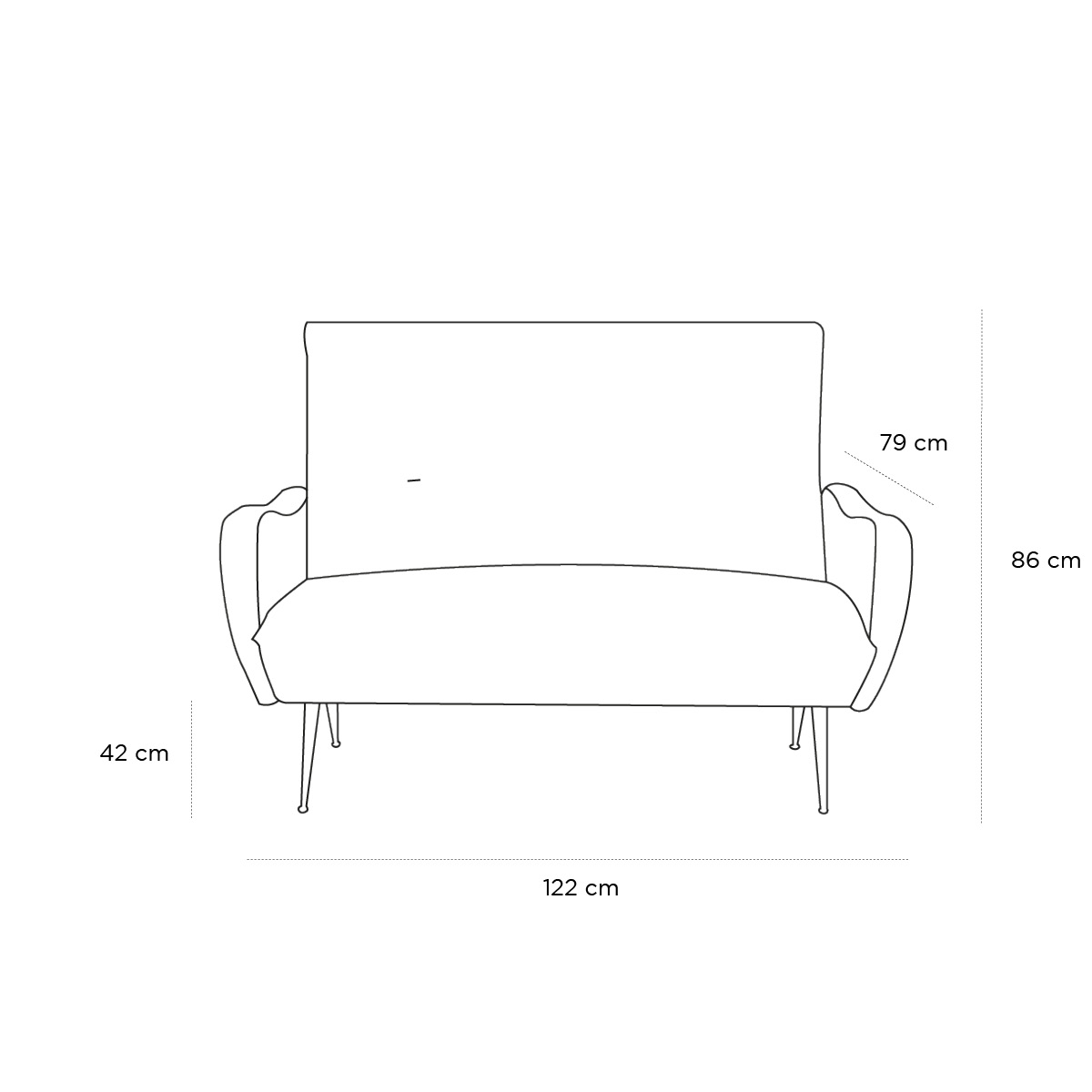 Product schematic Canapé Toiletpaper Pois Jaune