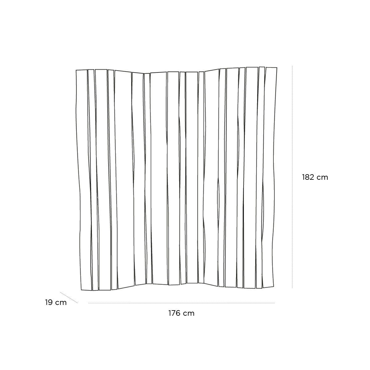 Product schematic Paravent Swell Bambou