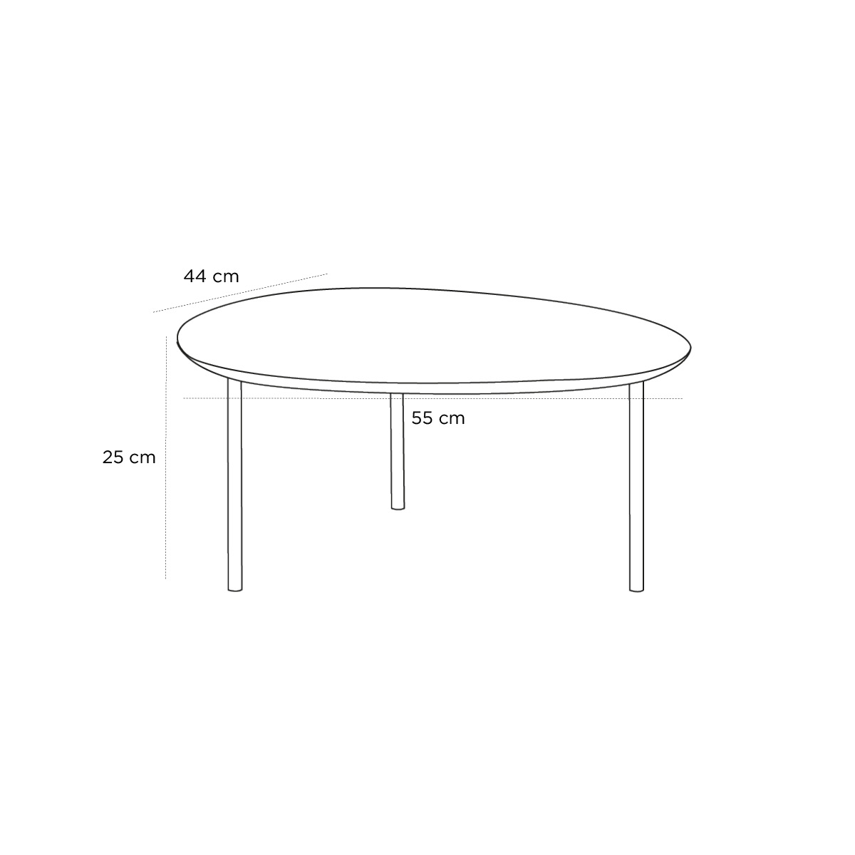 Product schematic Table basse Eclipse Bois Fonce S