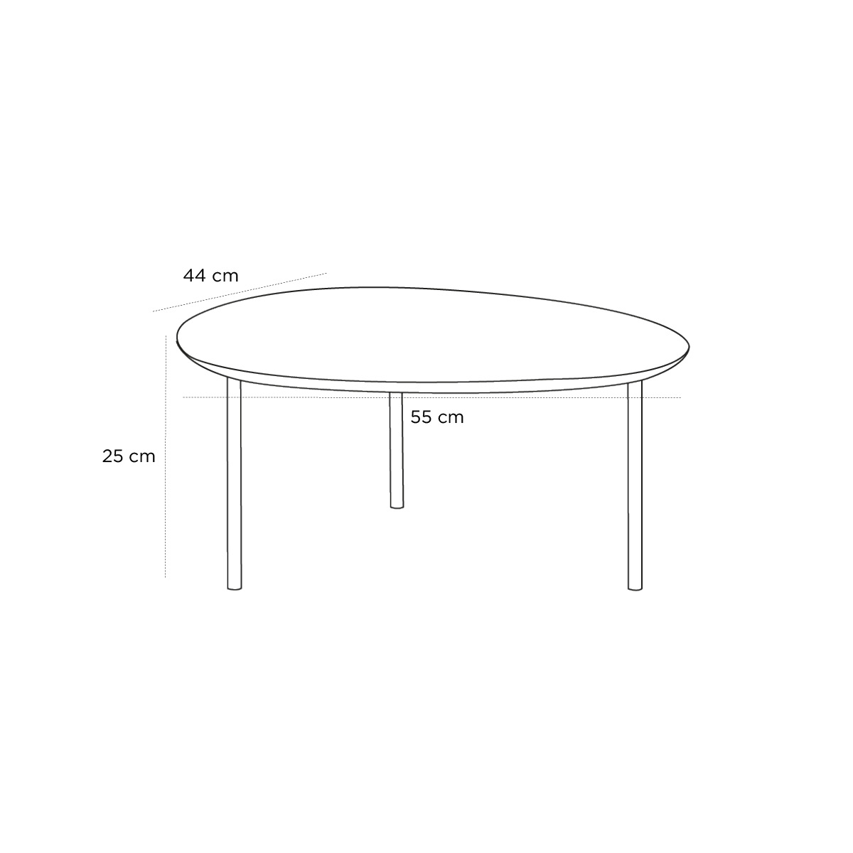 Schéma du produit Table basse Eclipse Bois Fonce S