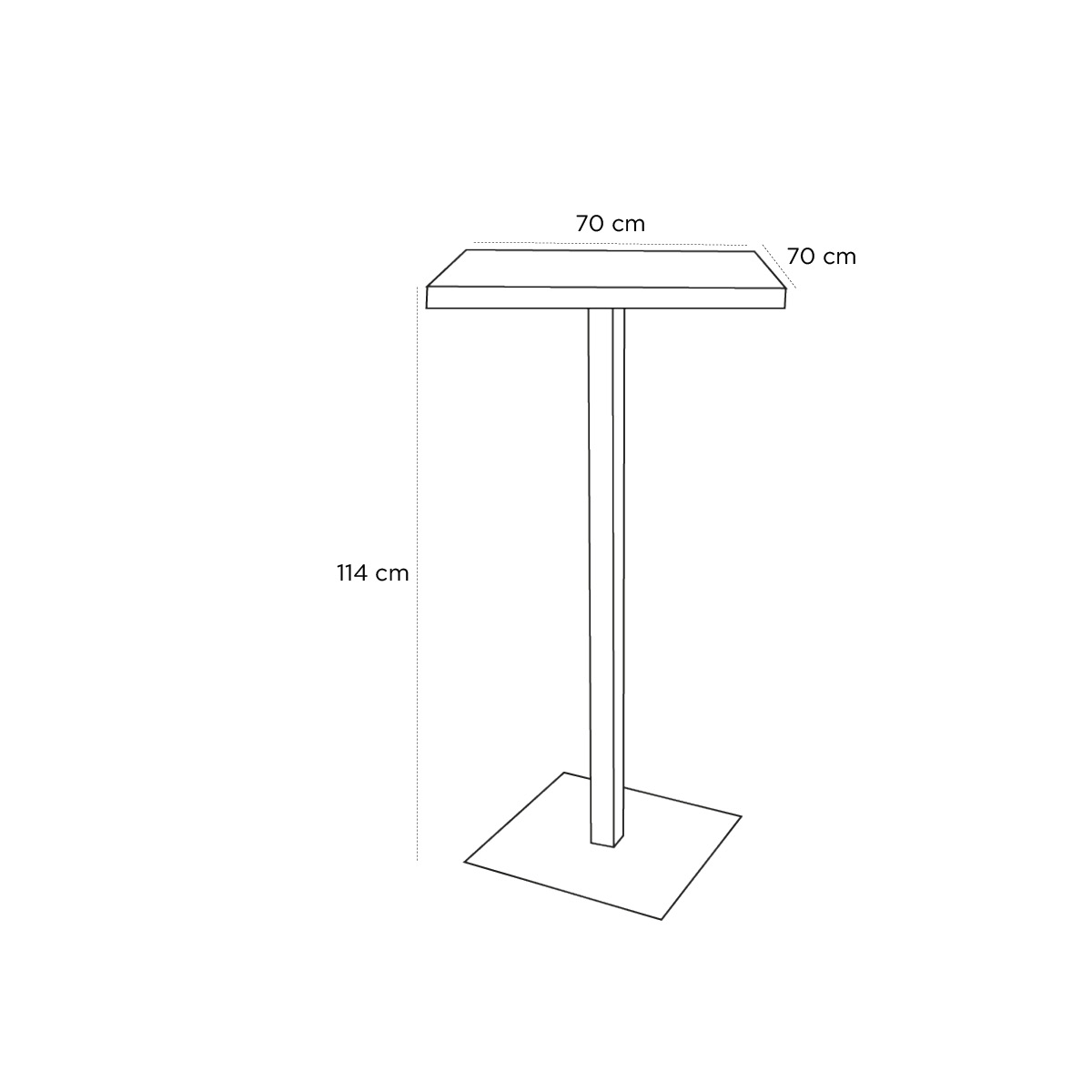 Product schematic Mange-debout Marielle Chêne Pied Noir