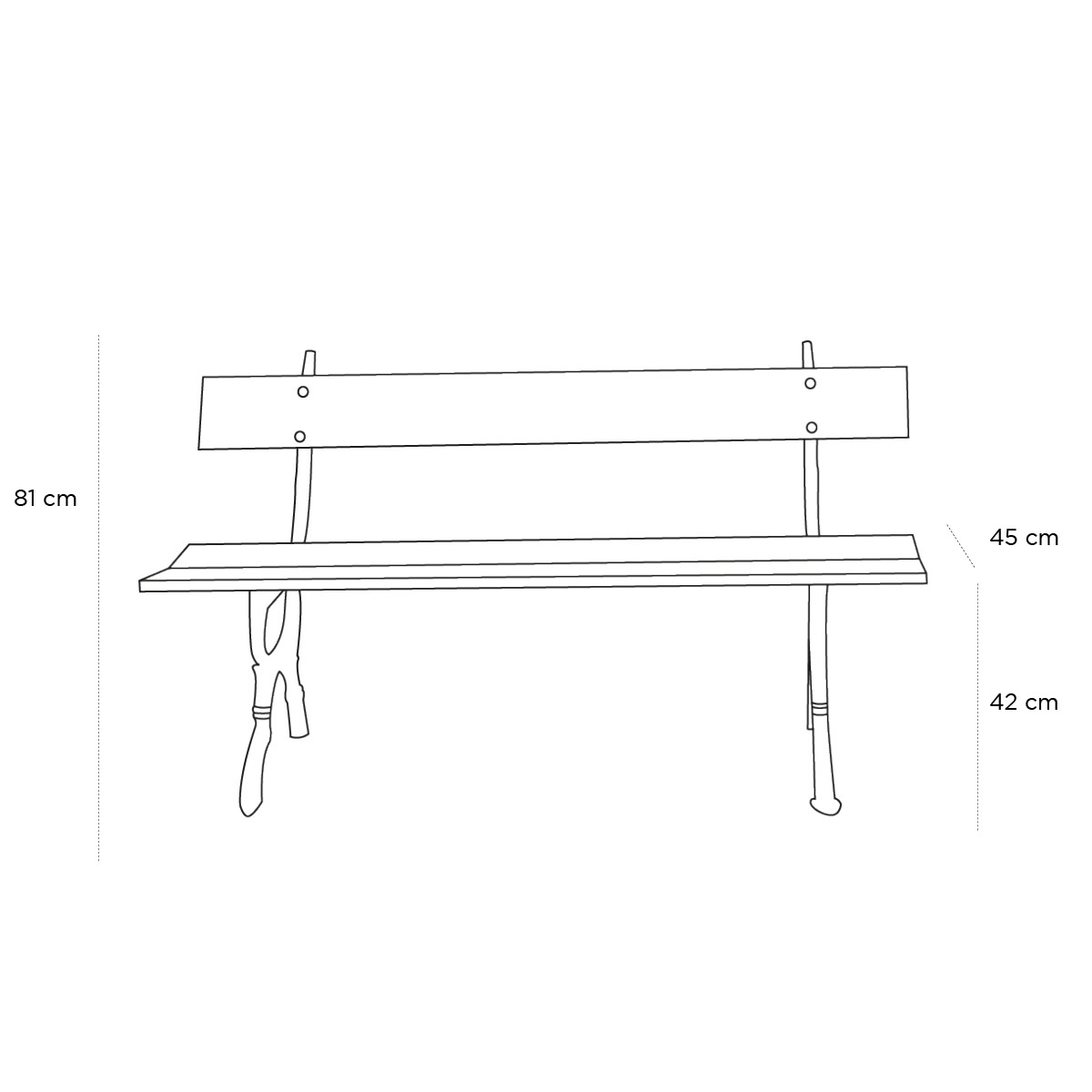 Product schematic Banc de Jardin