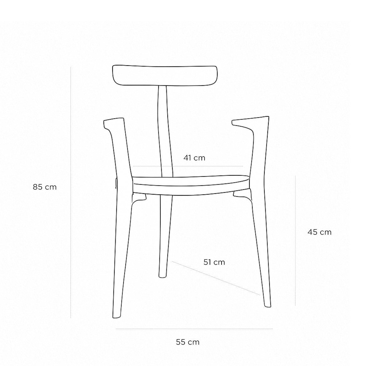 Product schematic Chaise Beluga rouge