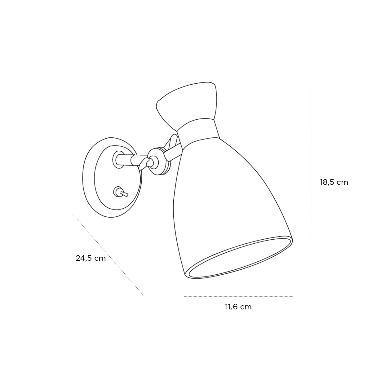 Product schematic Lampe Rétro Cuivre