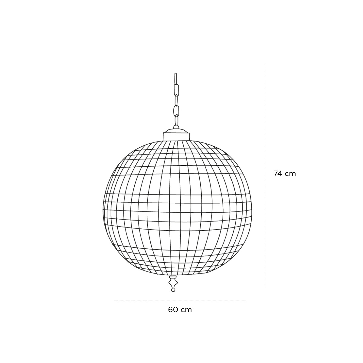 Product schematic Lustre Rond L Diam 60