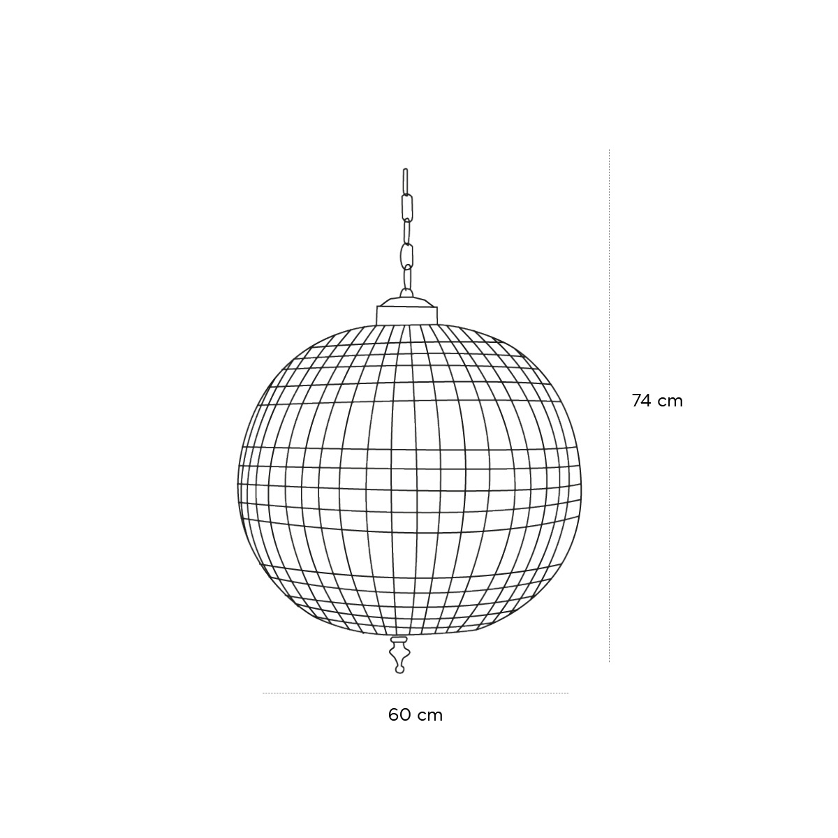 Product schematic Lustre Rond XL Diam 60