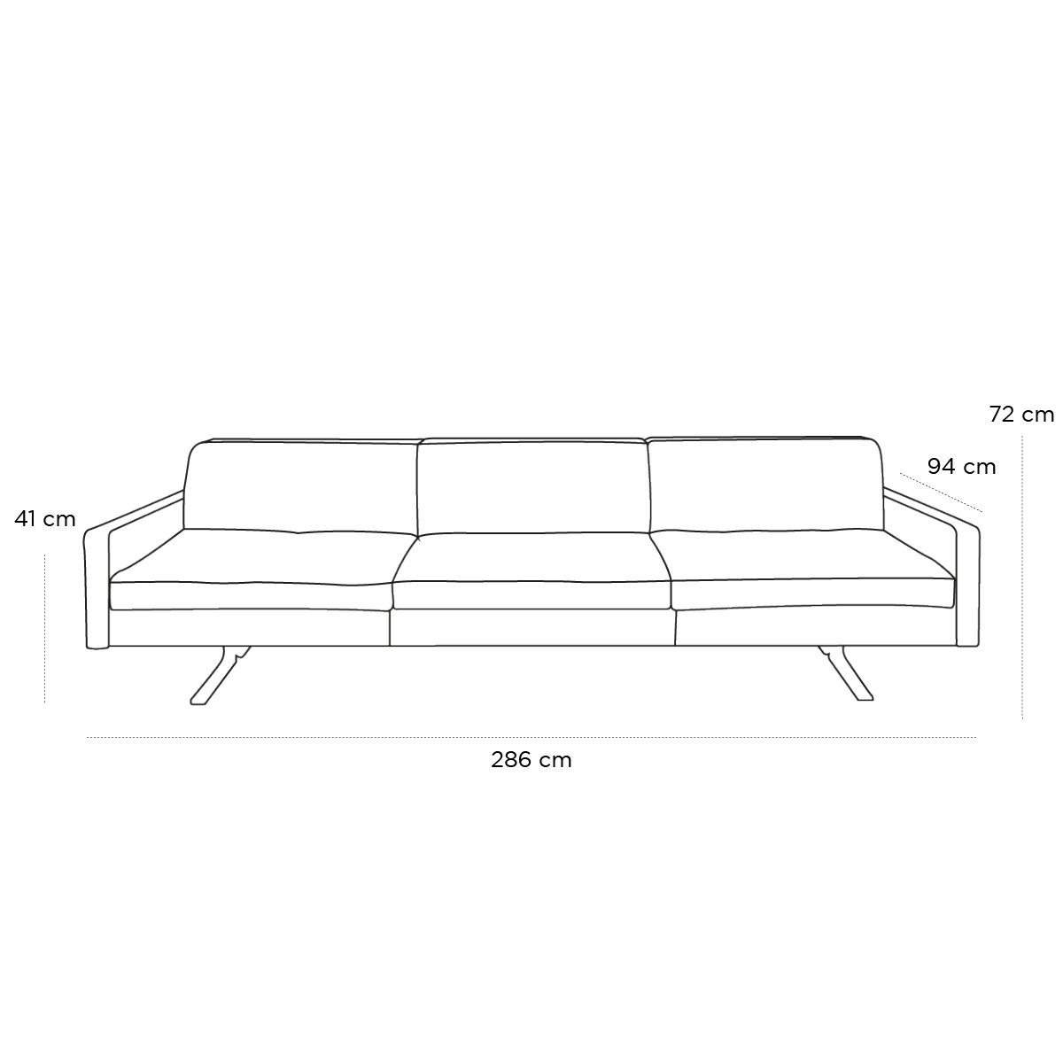 Product schematic Canapé Kennedee