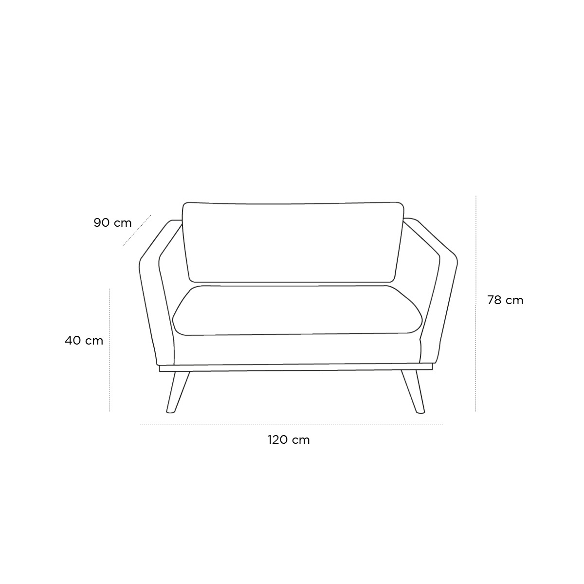 Product schematic Canapé Love Seat Bakou Celadon