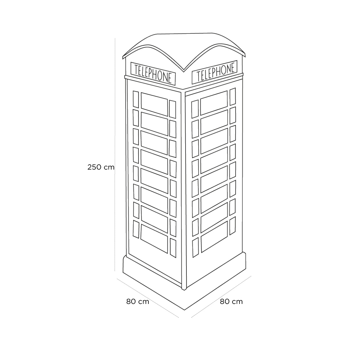 Product schematic Cabine Téléphonique Anglaise