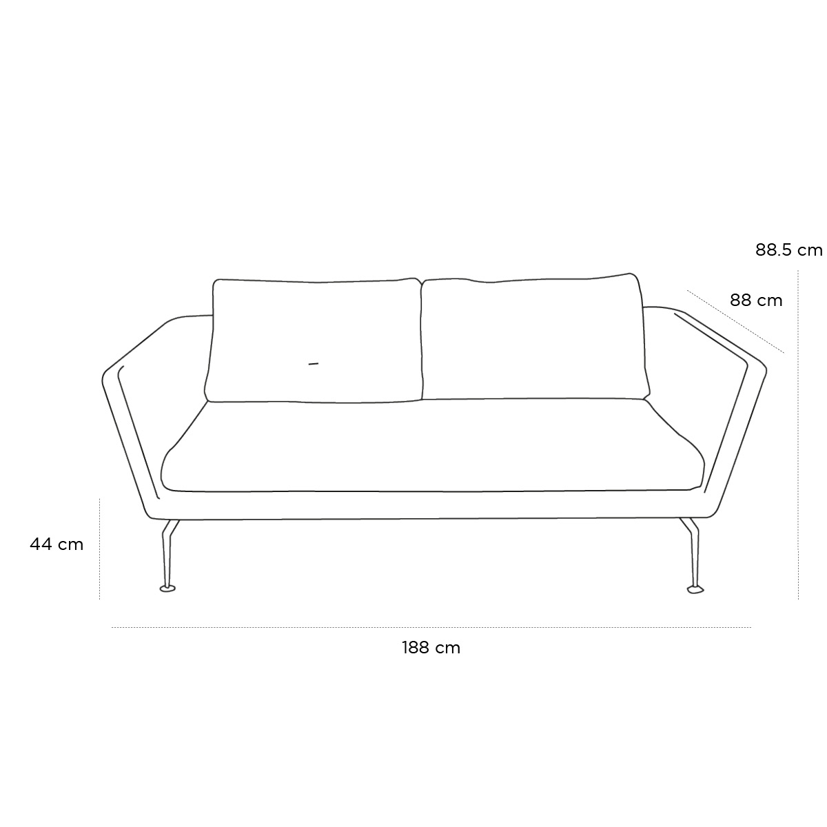 Product schematic Canapé Suita