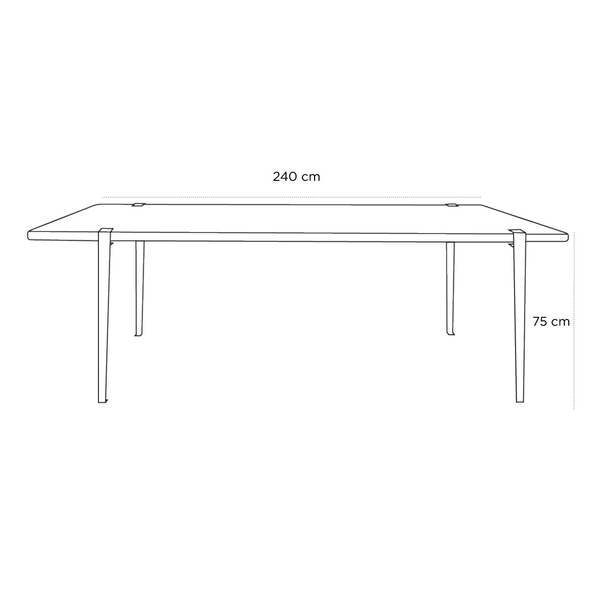 Schéma du produit Table TIPTOE Vieux Chêne 240