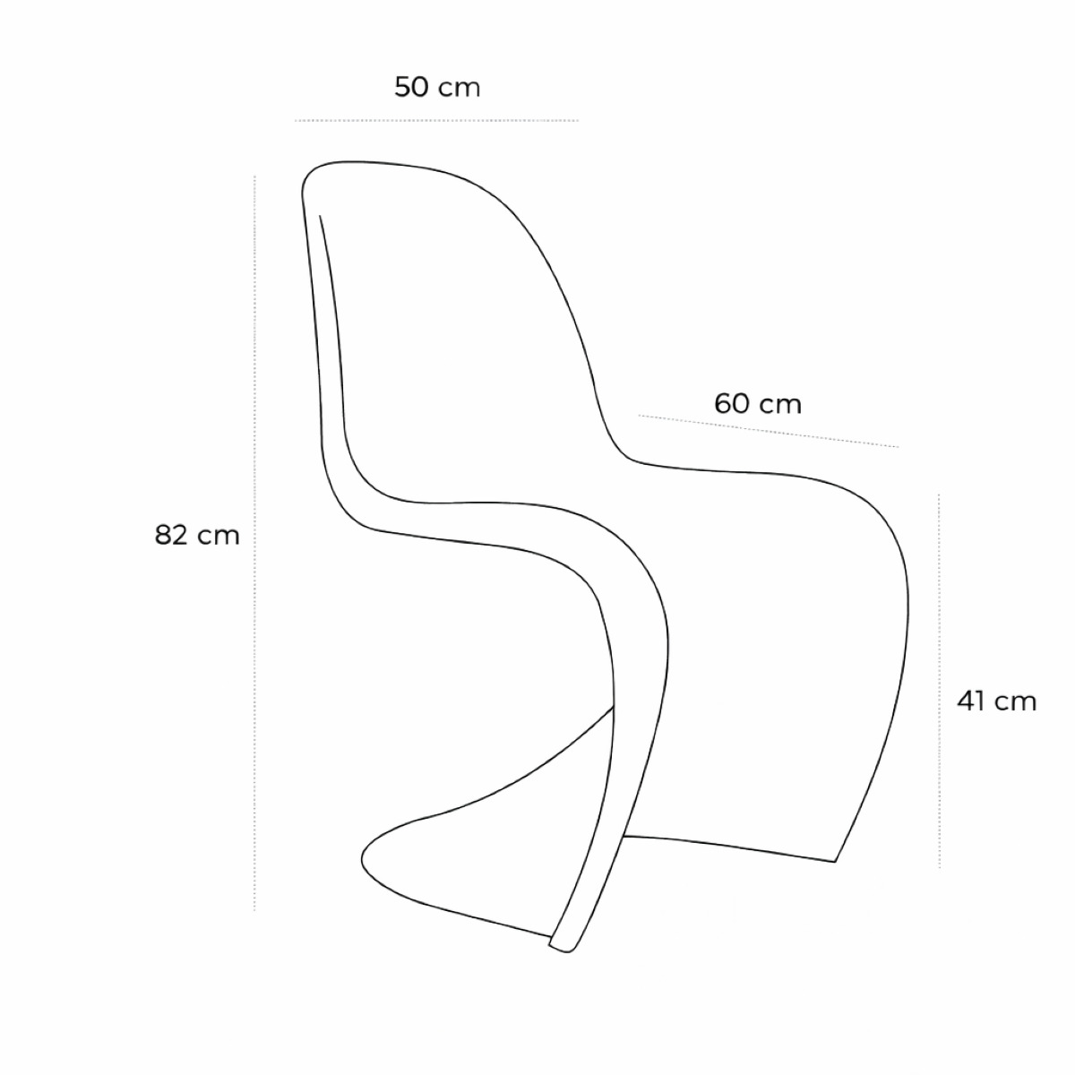 Product schematic Chaise Panton Rouge