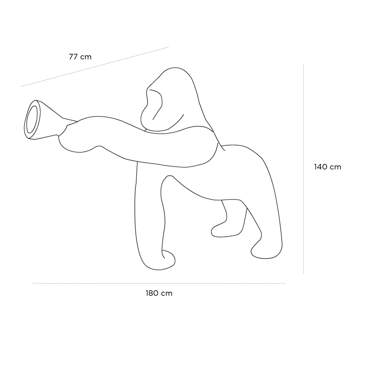 Product schematic Lampadaire Kong Black