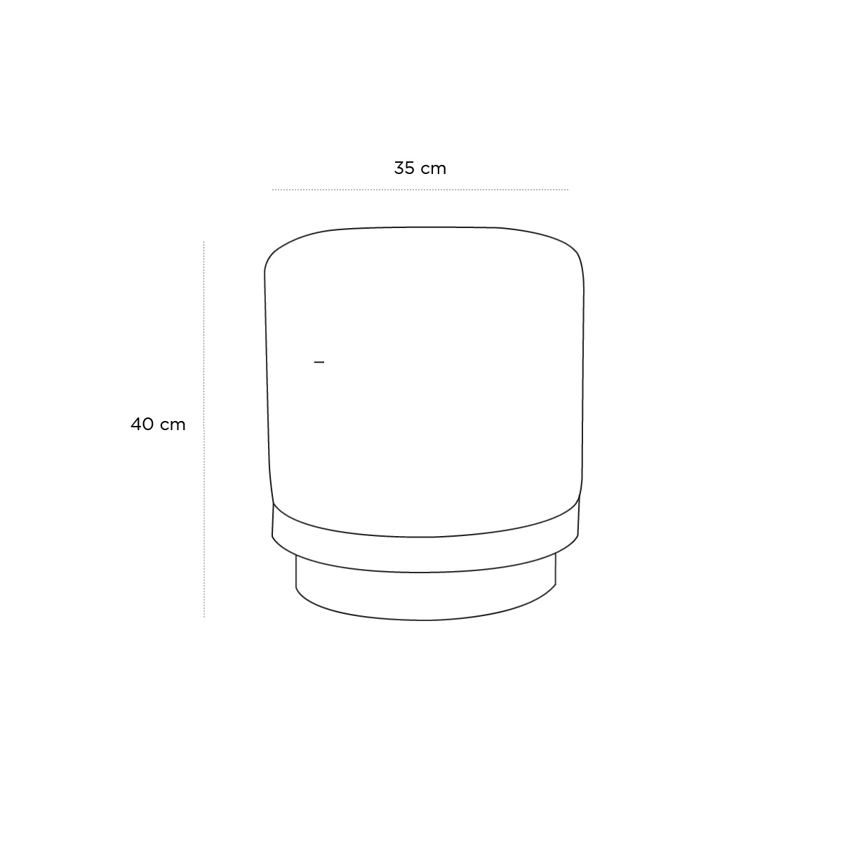 Product schematic Pouf Stool Velours Gris Chic