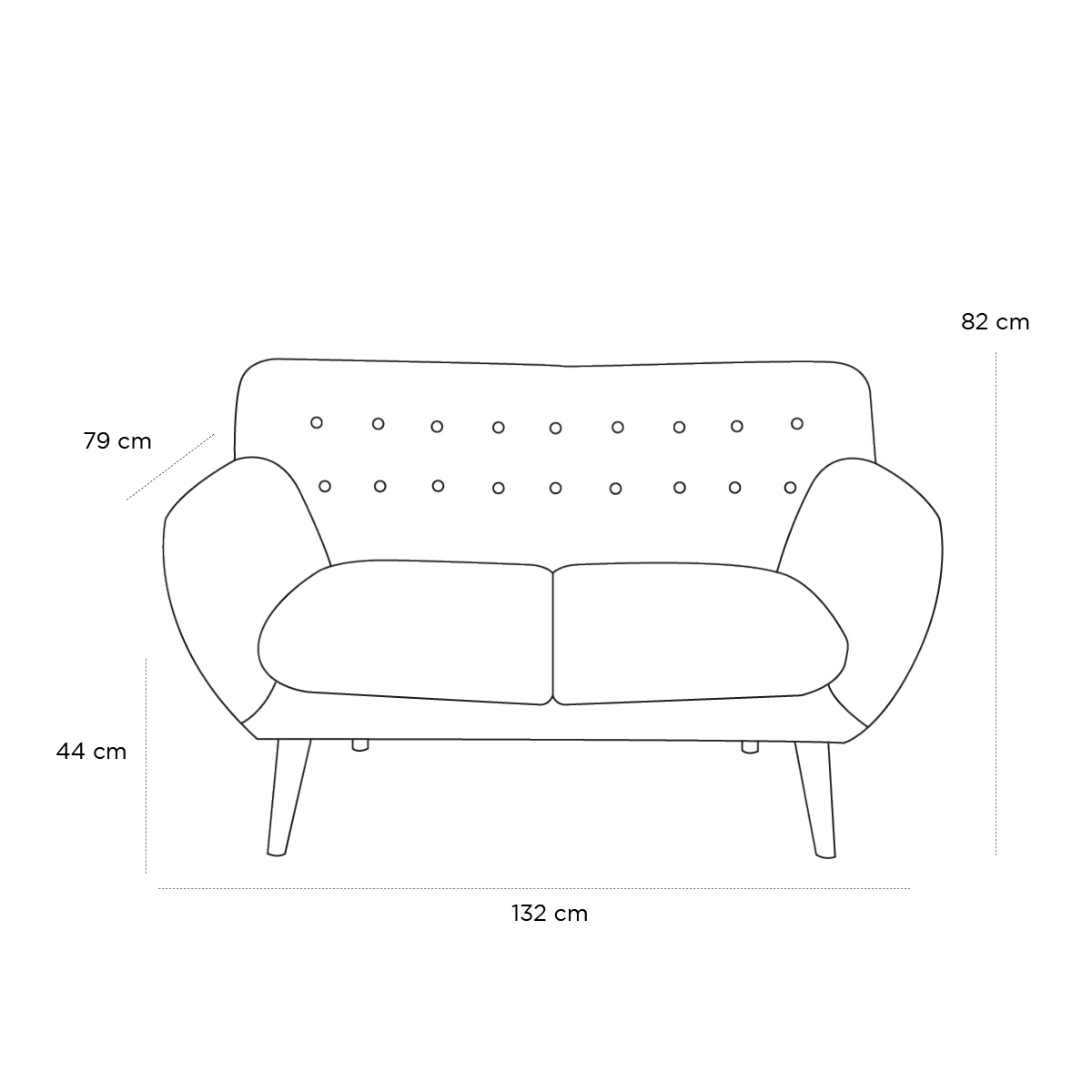 Product schematic Canapé Coogee