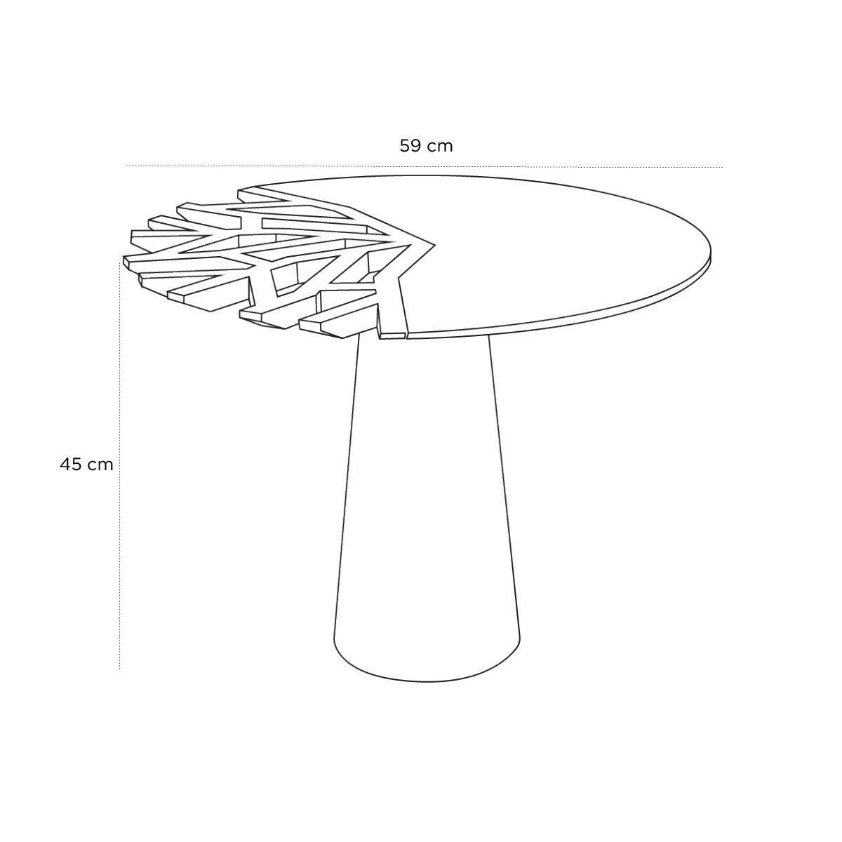 Product schematic Bout de canapé Canopée