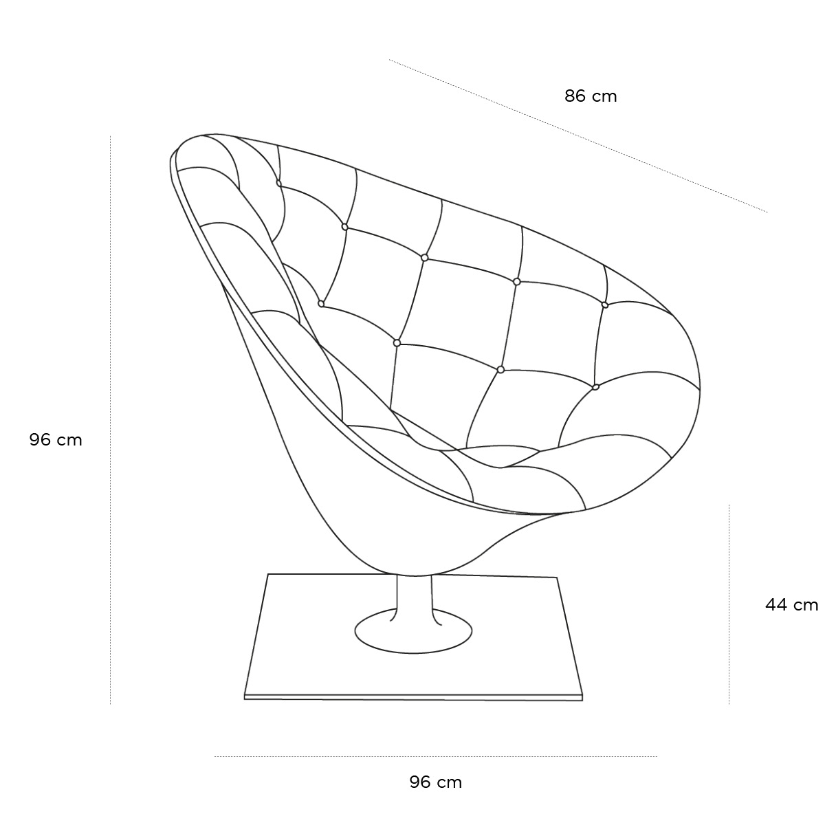 Product schematic Fauteuil Moore