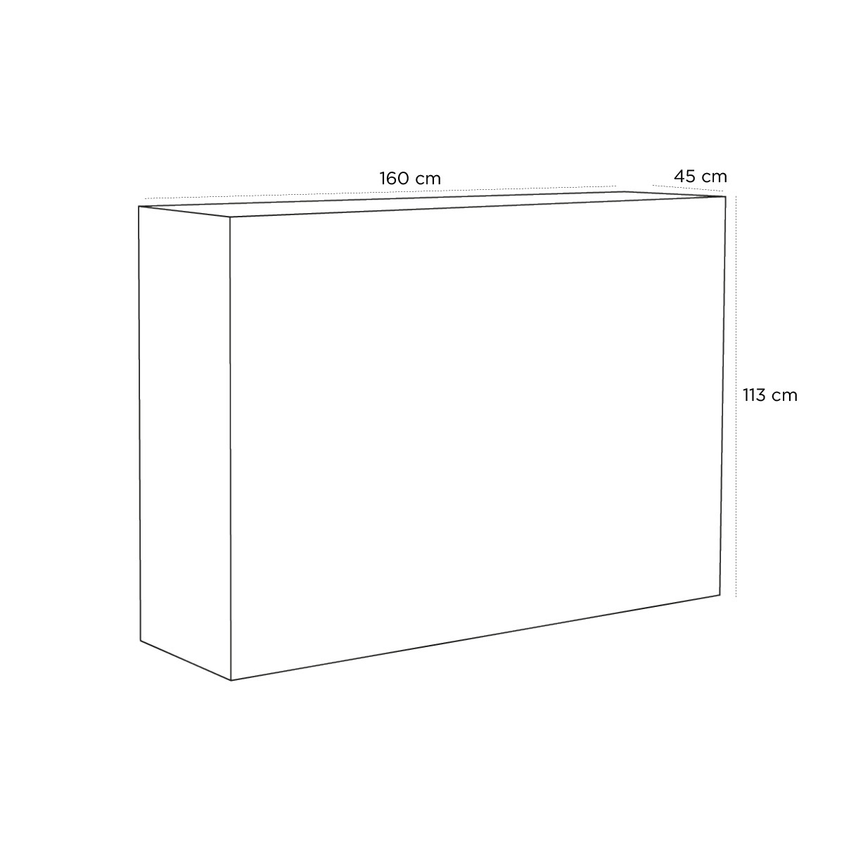 Product schematic Bar Plexi Blanc