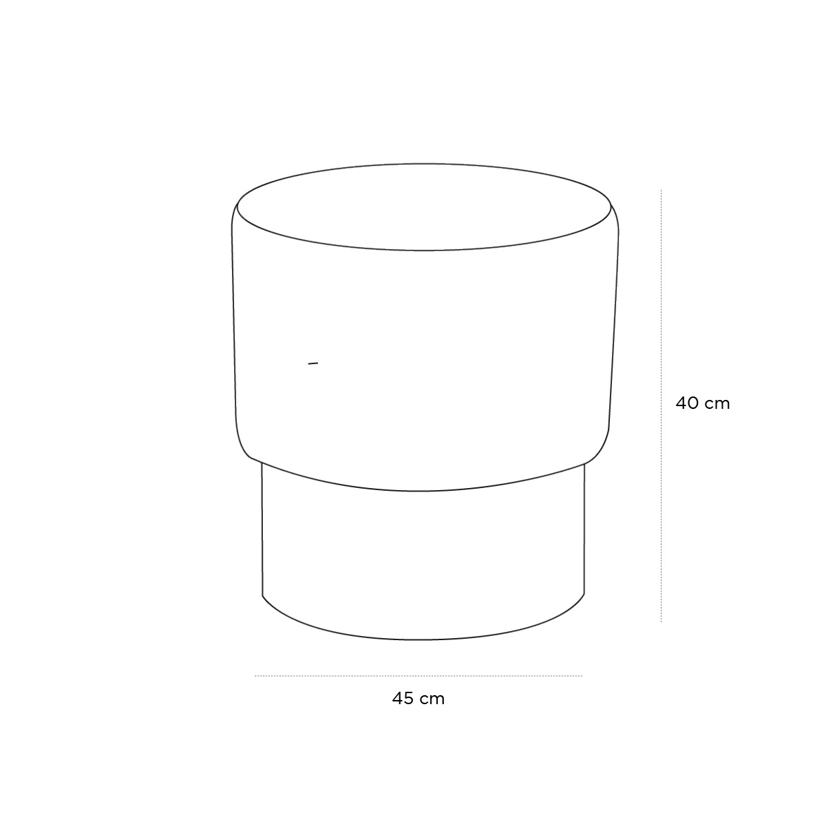 Product schematic Pouf Mini Me Gris Perle