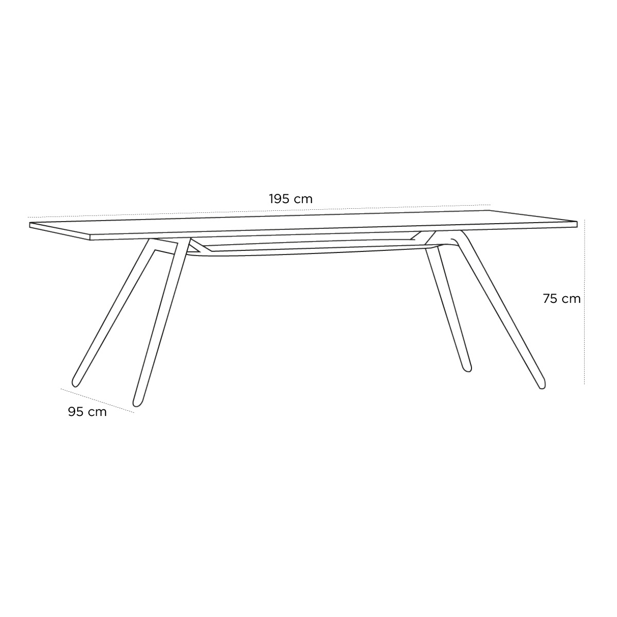 Product schematic Table Nogi