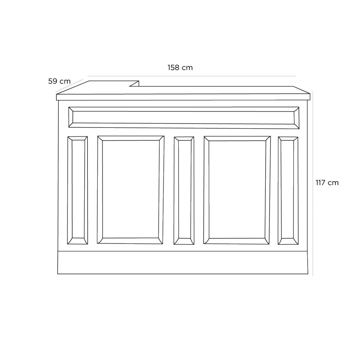 Product schematic Bar Rothschild Retour Gauche