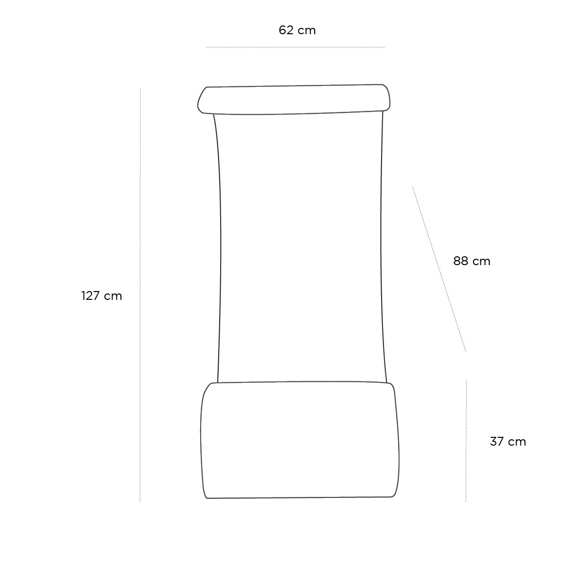 Product schematic Chauffeuse Amoebe Highback