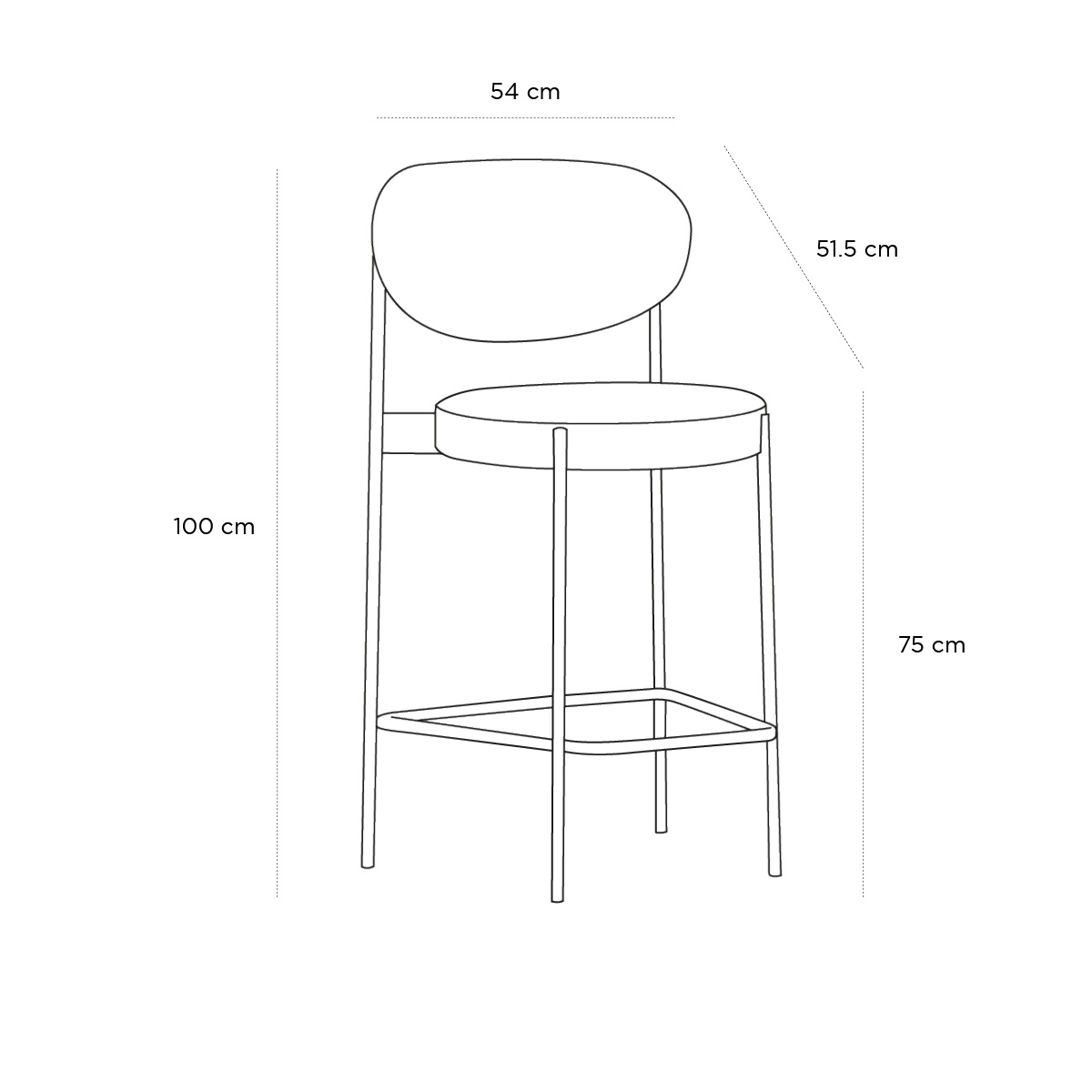 Product schematic Tabouret Verpan Beige