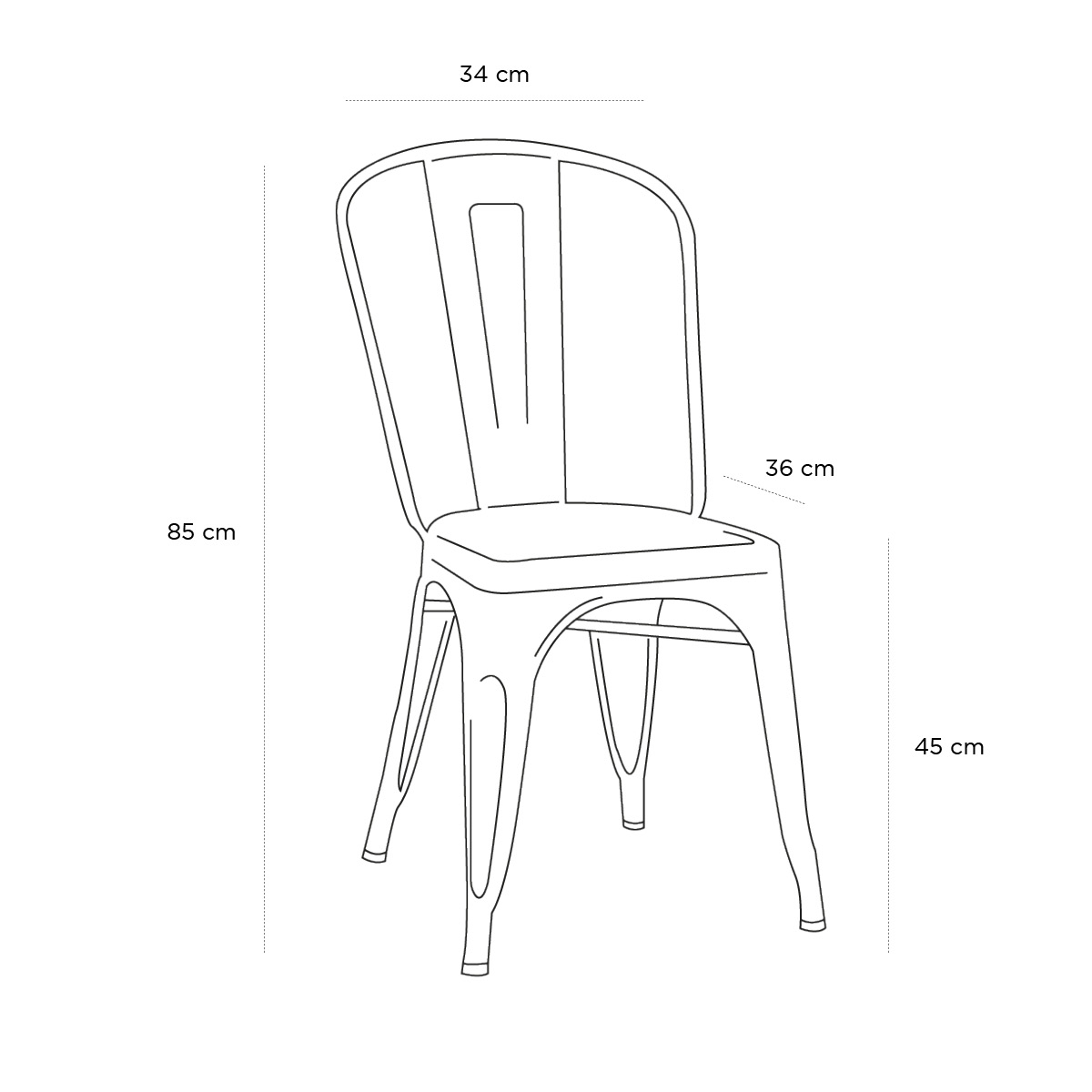 Product schematic Chaise Atelier Jaune