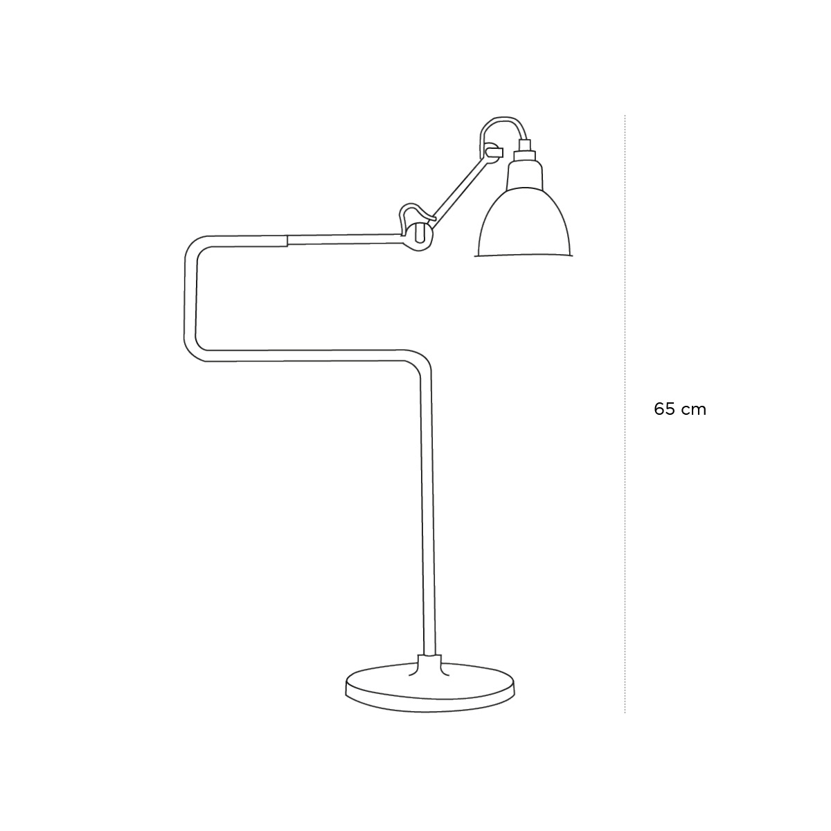 Product schematic Lampe Gras N°317 Cuivre