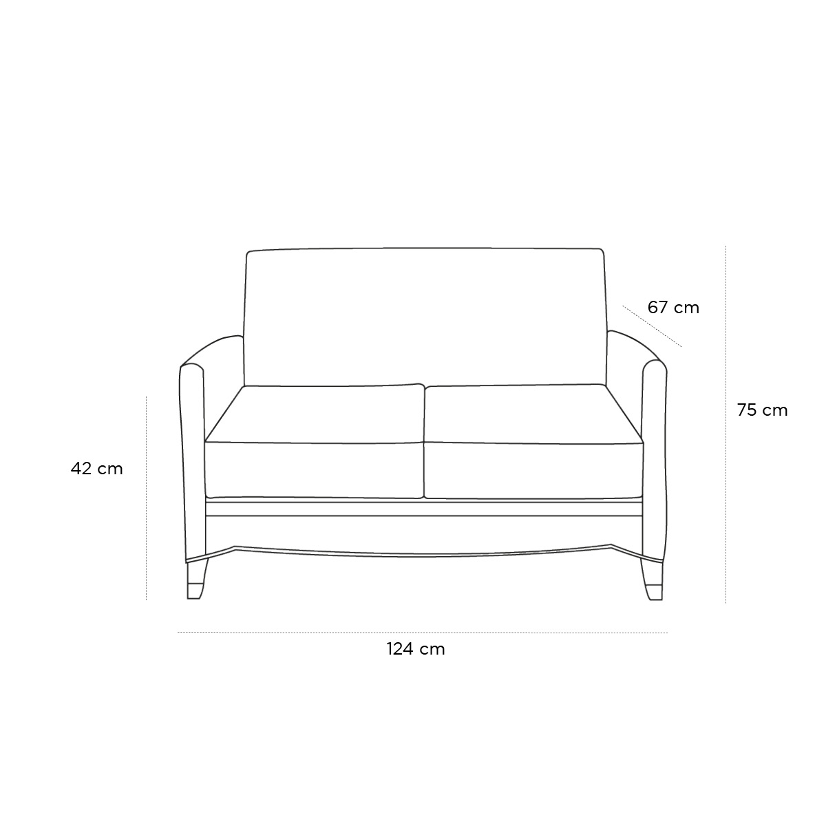 Product schematic Canapé Marly Loutre