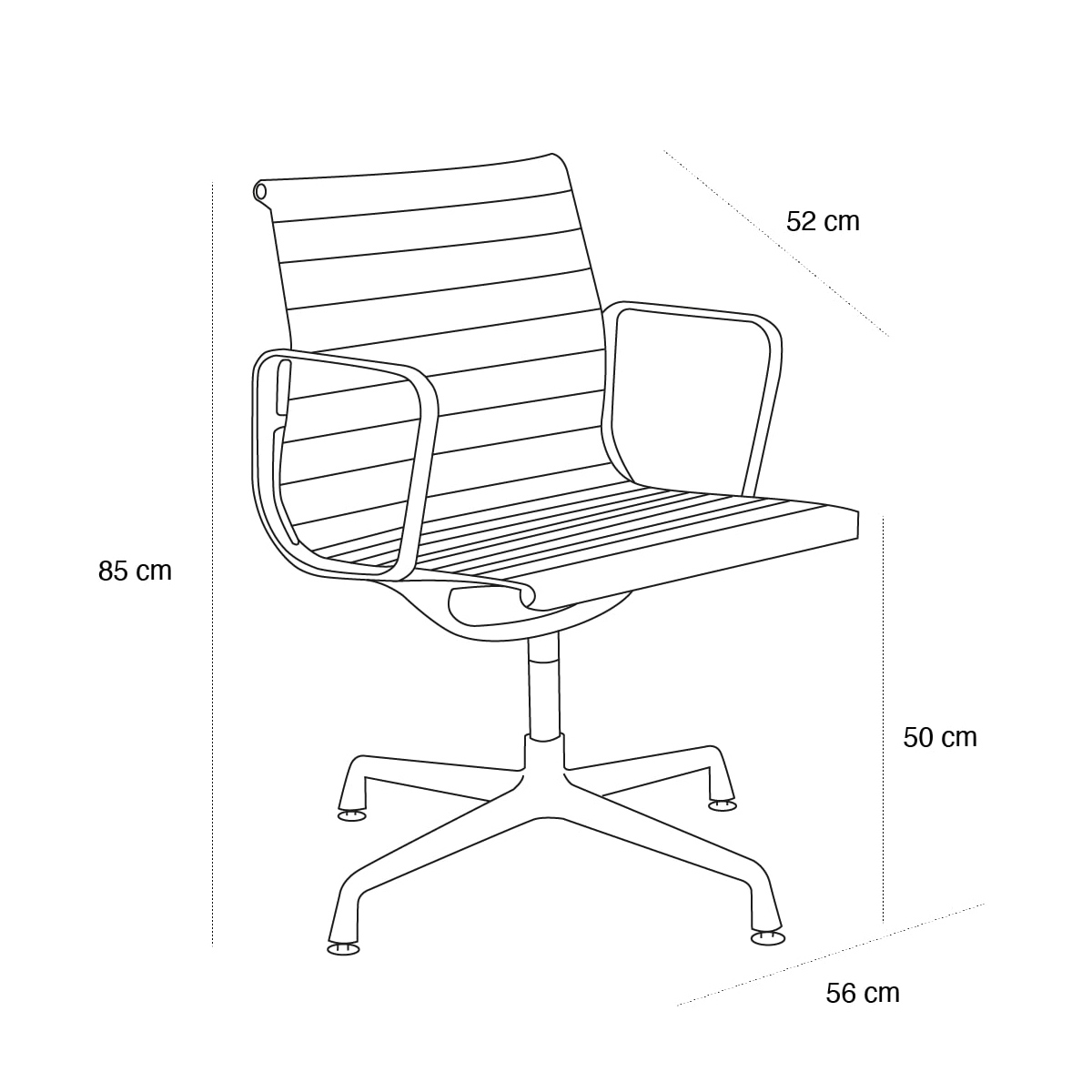 Schéma du produit Fauteuil de bureau Visiteur Eames