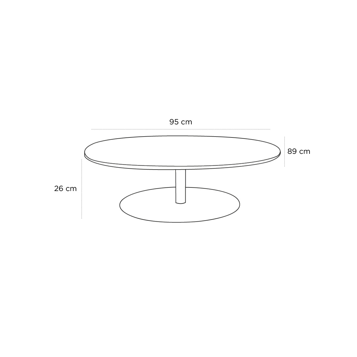 Product schematic Table basse Arizona PM Noir